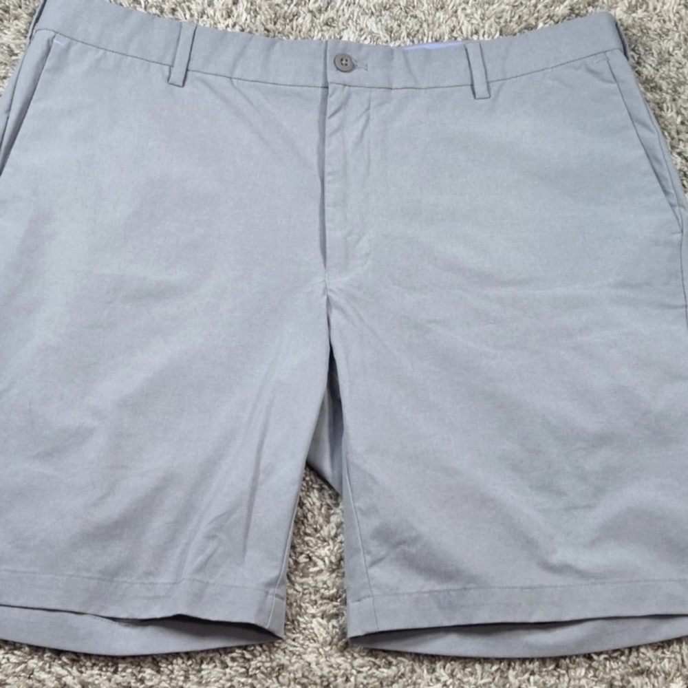 Peter Millar Crown Crafted Men 38 Luxury Performance Shorts Gale Grey Stretch Go